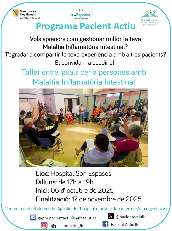 Taller entre iguales para personas con enfermedades inflamatorias intestinales
